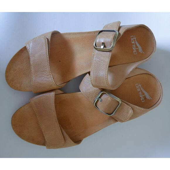 Dansko Slip On Wooden Wedge Sandal Size 41 - Picture 4 of 8